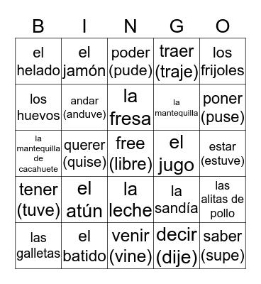 es la hora de bingo en lińea Bingo Card