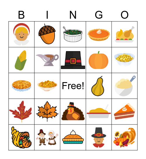 Thanksgiving Bingo Card