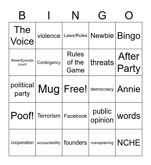 HMASDC Bingo 11/17/23 Bingo Card