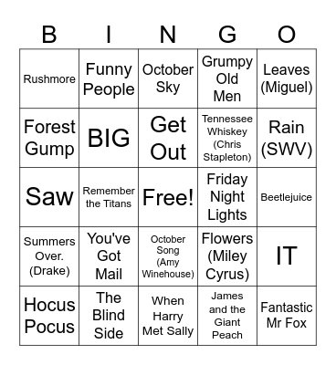 ECC FALL TRIVIA BINGO Card