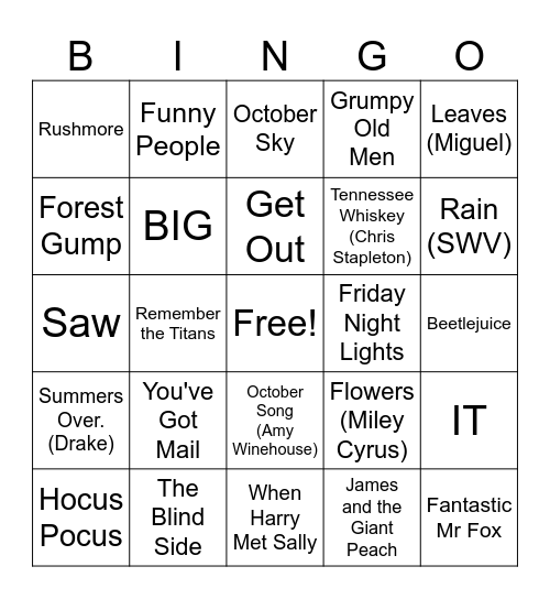 ECC FALL TRIVIA BINGO Card