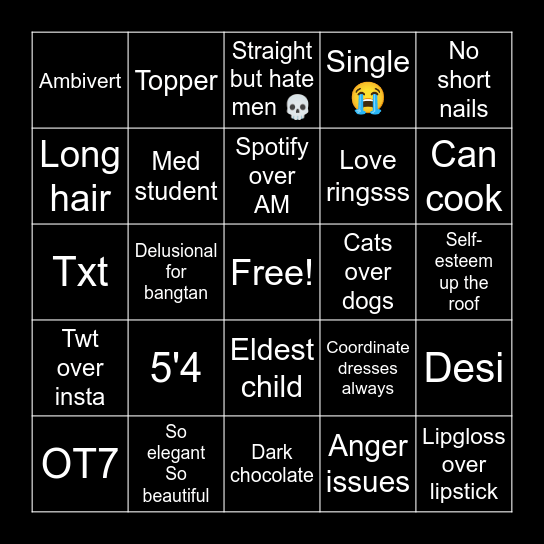 Iny's Bingo Card