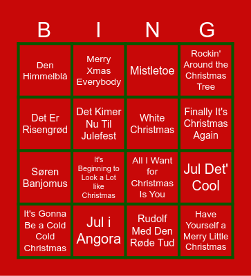 Julebingo Card