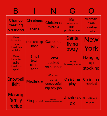 Christmas Cliché Bingo Card