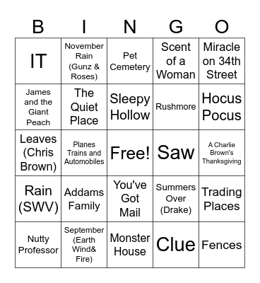 ECC FALL TRIVIA BINGO Card