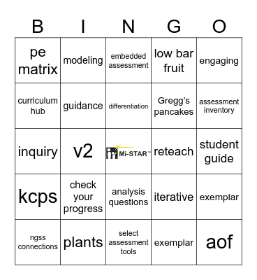 Mi-STAR Bingo Card