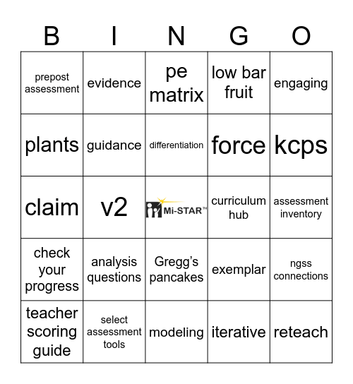 Mi-STAR Bingo Card