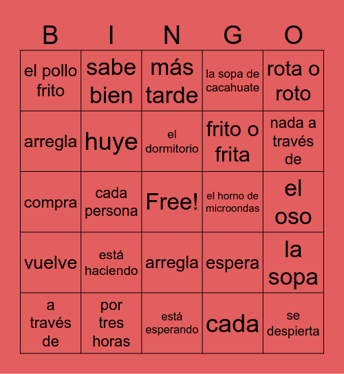 Los Tres Elefantes Bingo Card