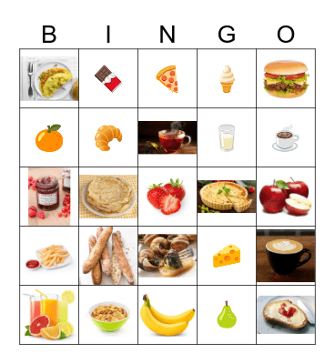 French Food Bingo Card