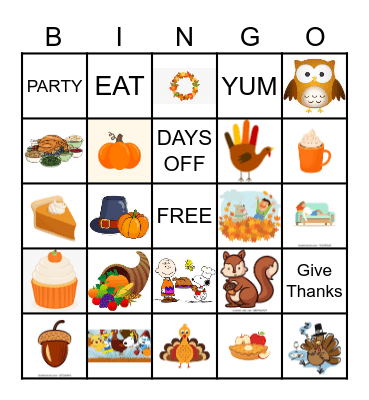 November Bingo Card