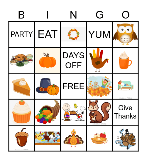 November Bingo Card