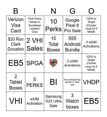 TURKEY BINGO!!! Bingo Card