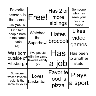 Bingo Card