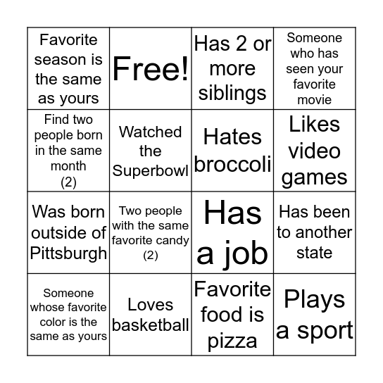 Bingo Card