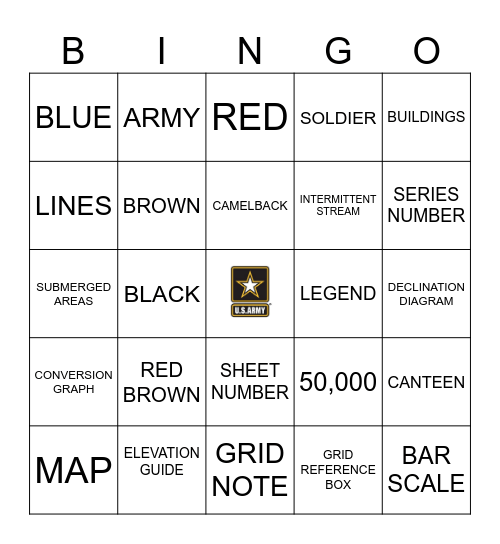 LAND NAV BINGO Card