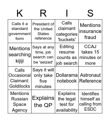 CCAJ Bingo Card