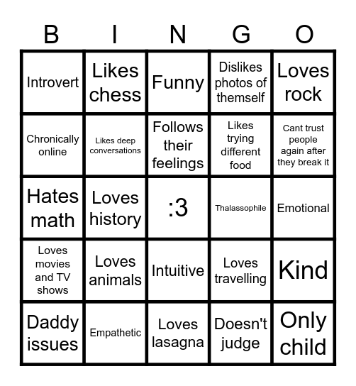 Mahads bingo Card