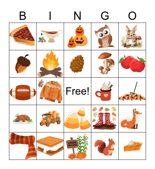 Fall Bingo Card