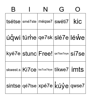 Family Bingo 2 Bingo Card