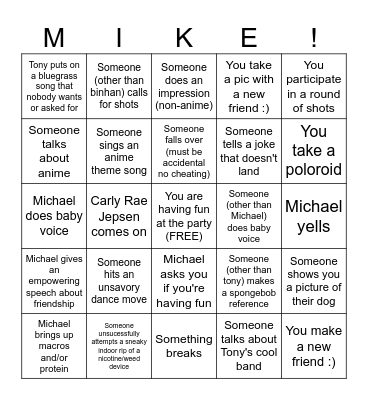 Happy Retirement Michael! Bingo Card