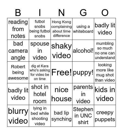 Prophet Promotion Video Bingo Card