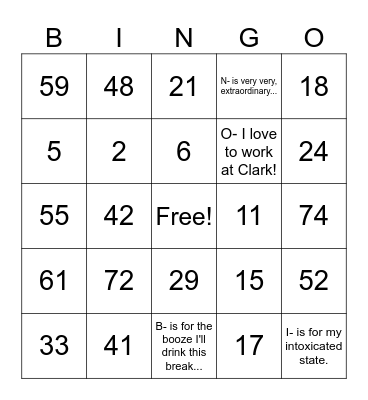 TURKEY BINGO! Bingo Card