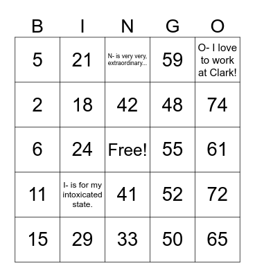 TURKEY BINGO! Bingo Card