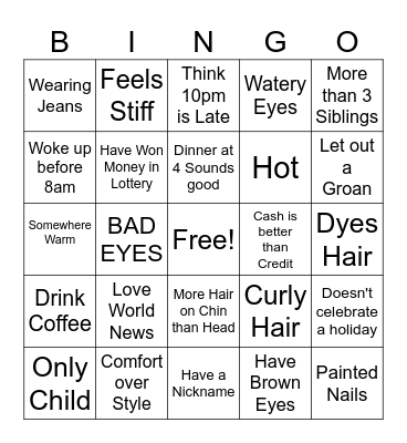 Human BINGO Card