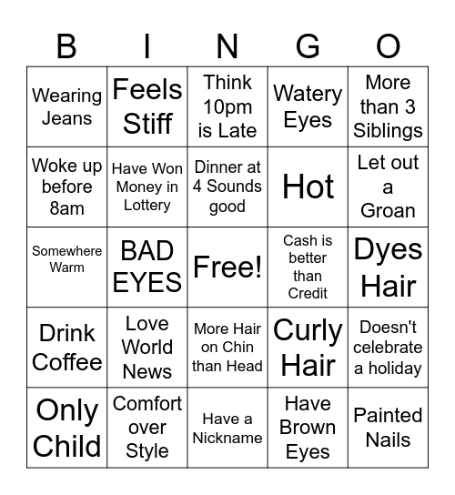 Human BINGO Card