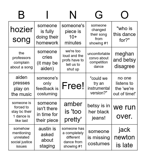 SHOWING #2 BINGO!! Bingo Card