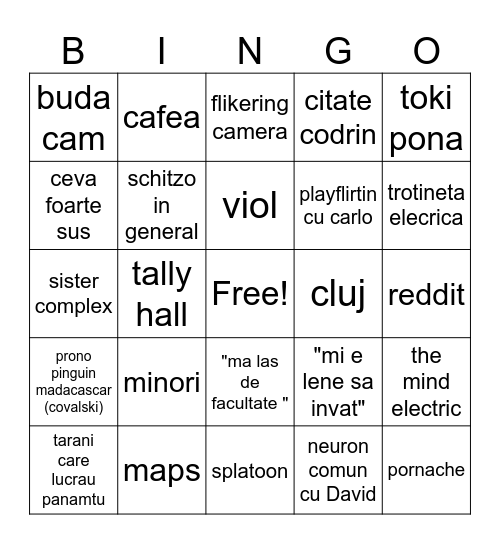 razvan bingo Card
