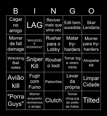 FORTNITE BINGO Card