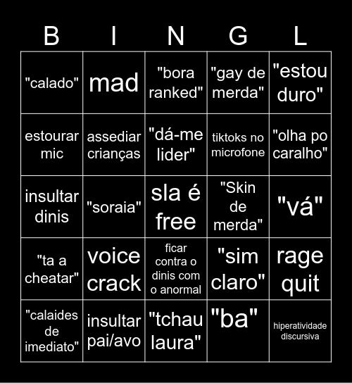 BINGUEL Bingo Card