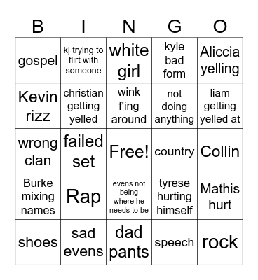 4th bingo Card