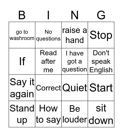 bingo Card