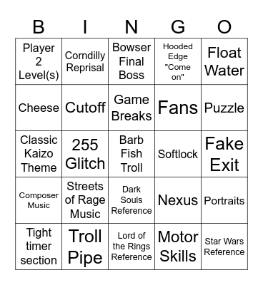 GPW3 Bingo Card