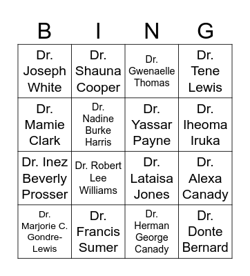 Researcher BING Bingo Card