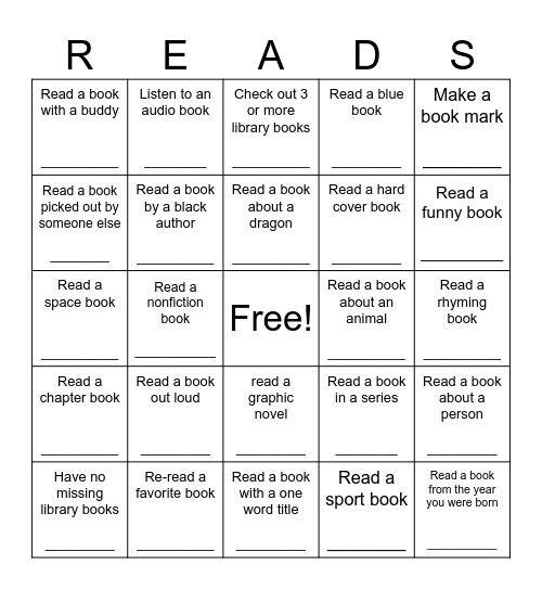 SPPS: Library Bingo Card