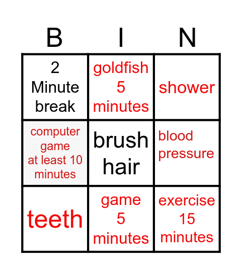 MaAn- Schedule 1 Bingo Card