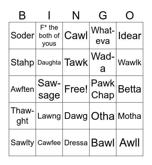 Arlene Bingo Card