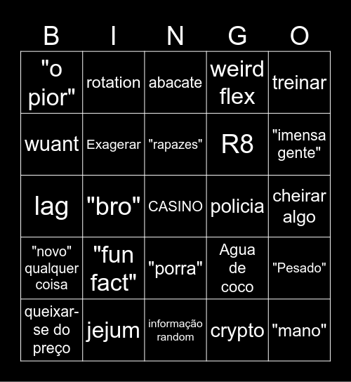 bingoh Bingo Card