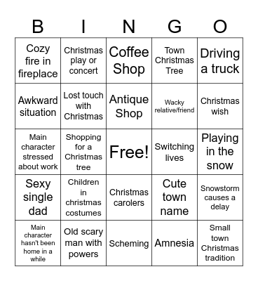 Christmas Movie Bingo Card
