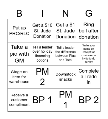 Work Hard, Play Harder Bingo Card