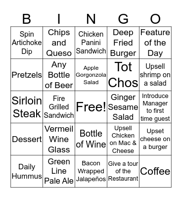 Houston Texans Grille Bingo Card