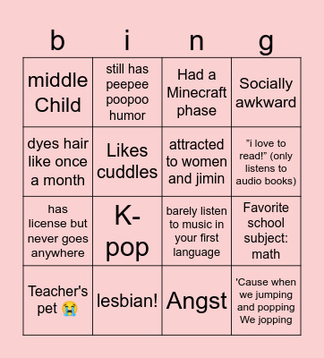 GOOB BINGO !! Bingo Card