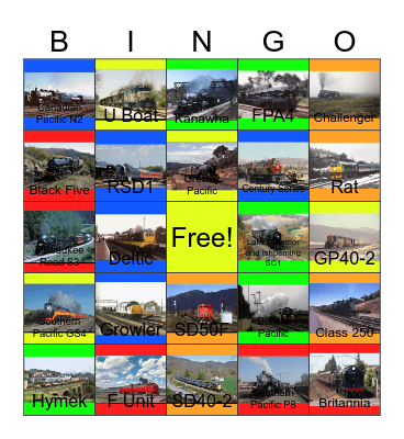 Giants On The Rails Bingo Card