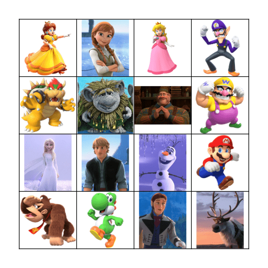 Frozen Mario BINGO Card