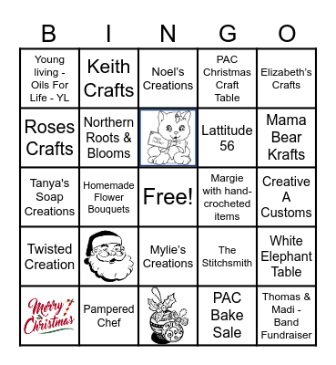 Taylor PAC Christmas Market Bingo Card