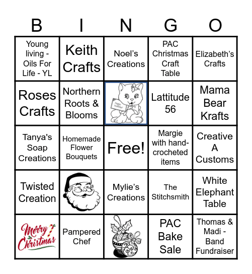 Taylor PAC Christmas Market Bingo Card