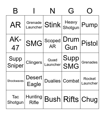 FORTNITE Bingo Card